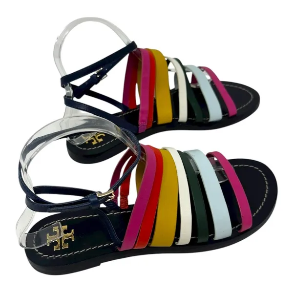Tory Burch Multicolor Leather Strappy Sandals Ankle Strap Size 7.5 - Image 5