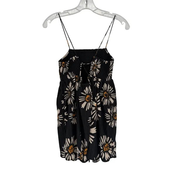 American Eagle Cami Mini Dress Womens XS Black Floral Smocked Daisy Boho Y2K 90s - Image 11