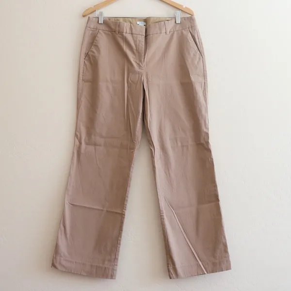 J.Crew Chino Pants Womens 14S Tan Brown Straight Leg‎ Stretch Cotton Style 22861 - Image 2