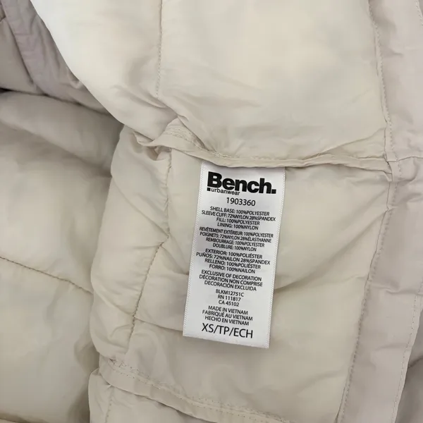 BENCH Long Hooded Puffer Coat Removable Hood Pockets‎ Minimalist Quilted X-Small - Image 12