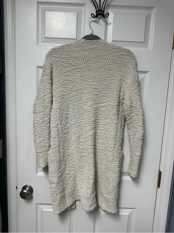 Zesica Cream Bouclé Open-Front Women's Cardigan - Image 6