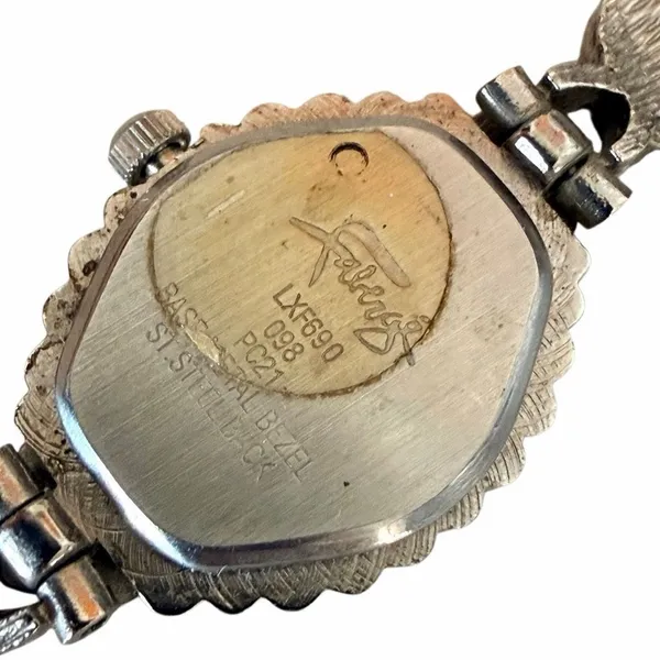Fabergé Vintage Black Stone Marcasite Style Bracelet Watch - Image 8
