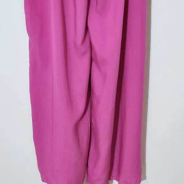 RusstyDussty Boho Pink Wide Leg Jumpsuit NWT Size XL Pink Crochet Jumpsuit - Image 5