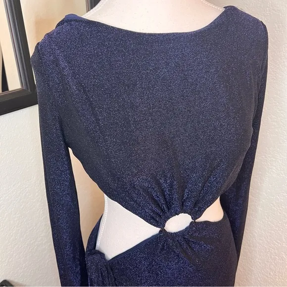 MESHKI Navy Christina Backless Wrap Dress‎ Size L NWT - Image 11