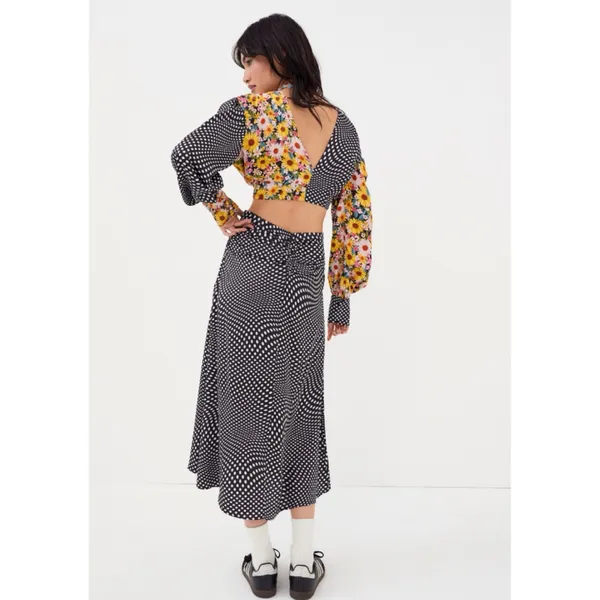 NWT For Love & Lemons Anya Crop Black‎ and White Polka Dot Top S $139 - Image 3