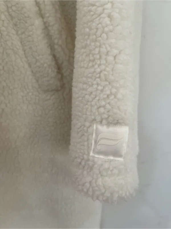 Fabletics Cream Teddy Longline Coat - Image 7