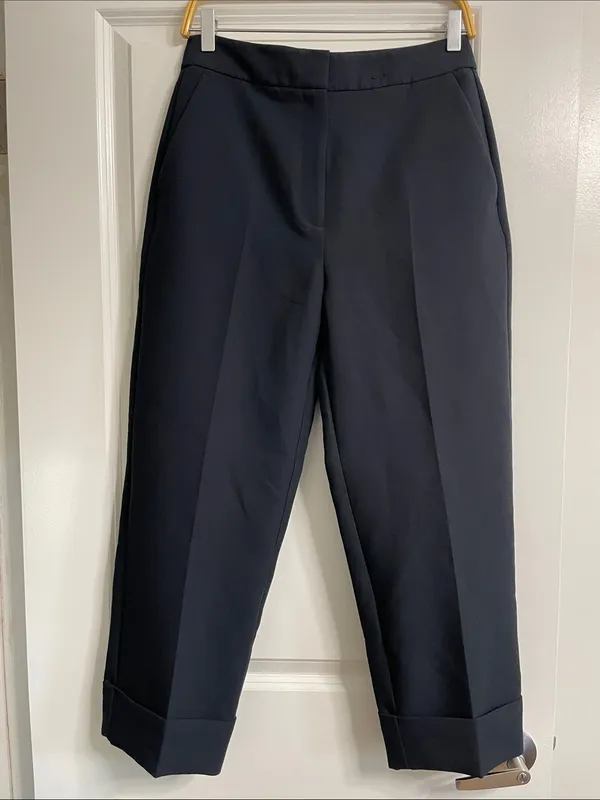 Abercrombie & Fitch High Rise Cuffed Tailored Straight Pants Size 28 Short - Image 4