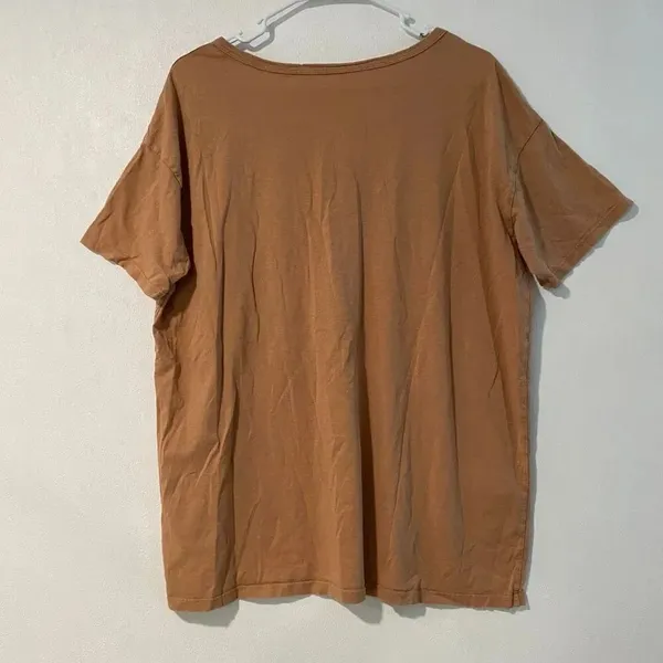 Aerie Oversized V Neck Tee Medium Brown Casual Basic Minimalist - Image 3