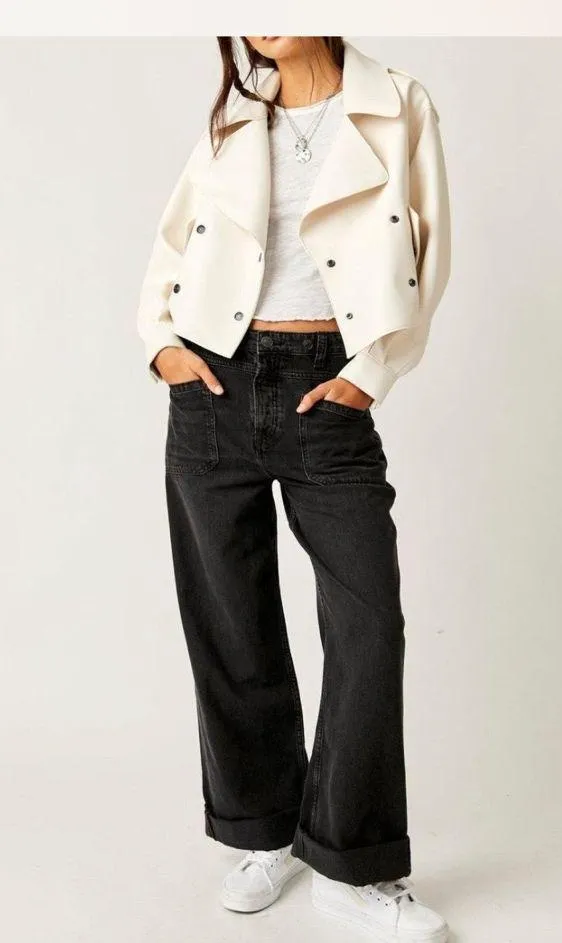 Free People Leather Jacket - Image 2