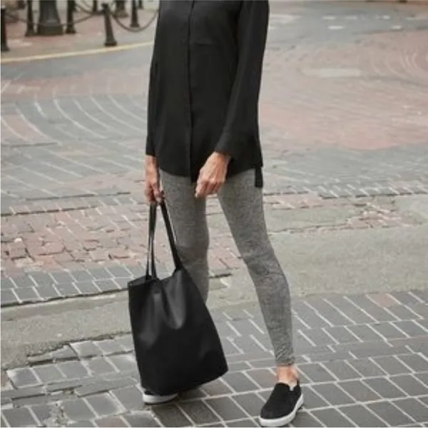 Athleta Herringbone Metro‎ High Rise Legging Size XL Pockets Black Tights 73371 - Image 4