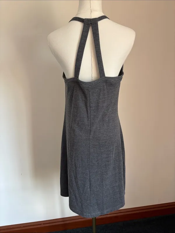 Charcoal Gray Halter Midi Dress - Sleek Everyday Staple - Image 4