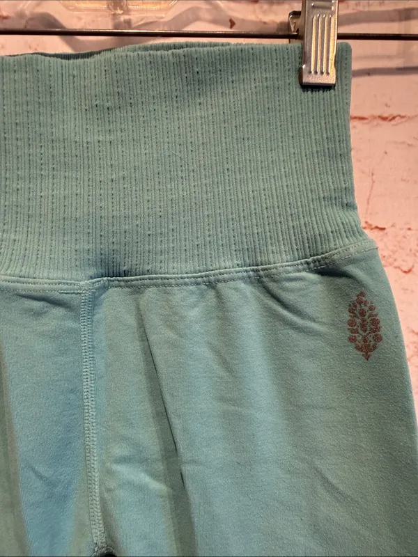 Free people movement Good Karma Teal High-Waist Active Leggings perforated Xs - Image 3