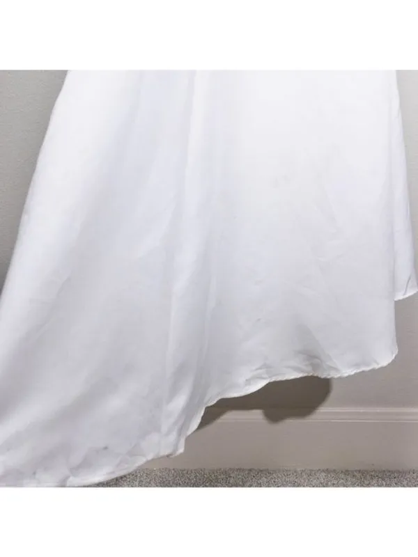 NWT Ieena Mac Duggal One Shoulder Double Strap Gown 8 White Bridal Formal 26266 - Image 10