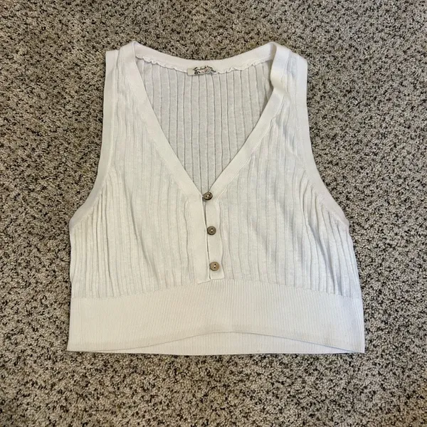 Free People Saturday Morning Crop in Ivory - Image 2