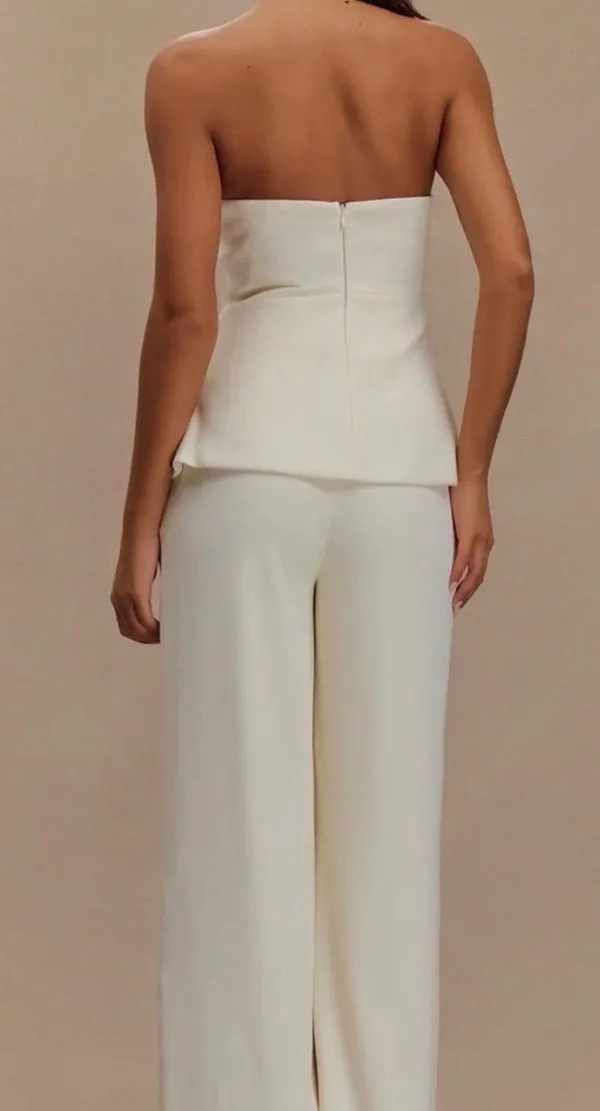 Meshki Suiting Wide Leg Pant - Ivory - Image 2