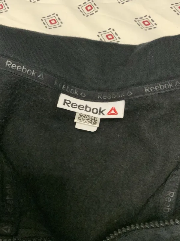 Reebok Black Pullover Sweater Quarter Zip Up Collard, Long Sleeve Top Medium - Image 2