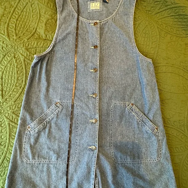 Liz Claiborne Blue Denim Mini Dress with Front Buttons - Image 3