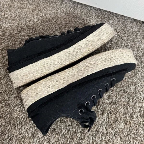 Converse All Star Espadrille Platform Shoes Size 6 in Black - Image 10