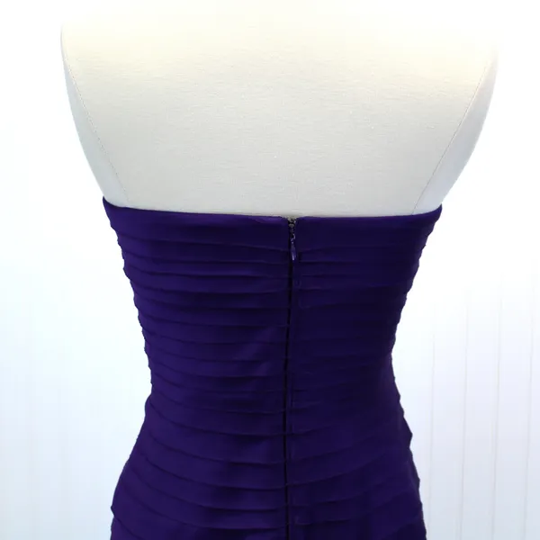 Adrianna Papell Womens 6 Cocktail Dress‎ Layered Ruffle Purple Strapless Prom - Image 7