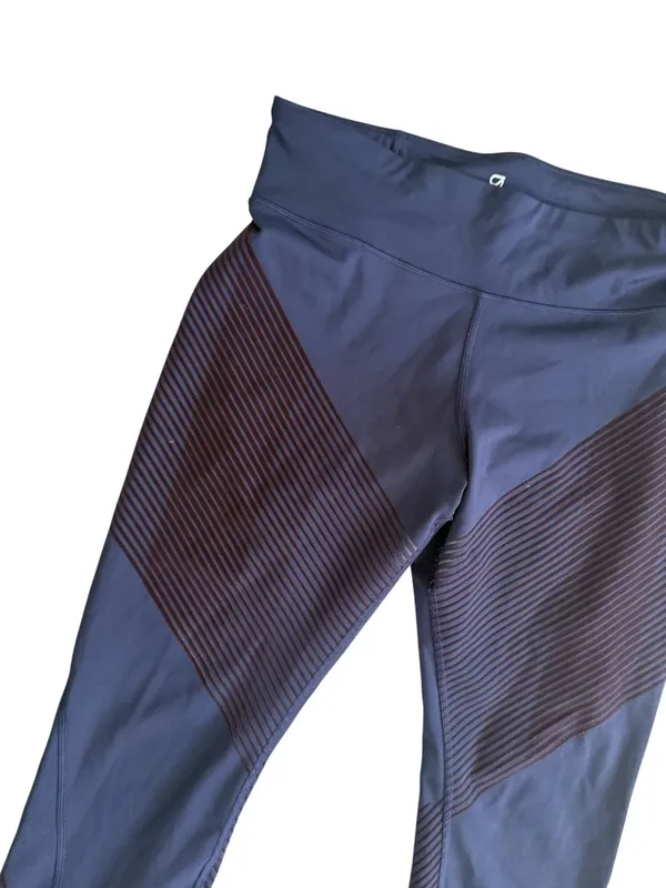 GAP Fit Sculpt Compression Navy Ribbed 7/8 Leggings Size Large - Image 4