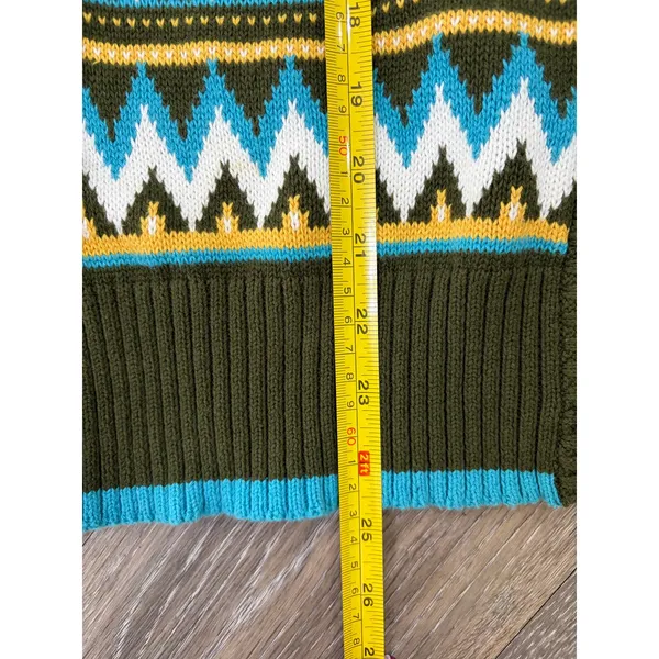 Red Camel Fair Isle Sweater Vest XL Button Front Nordic Pattern - Image 4