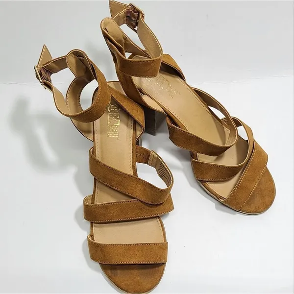 ‎Brash Block Heel Brown Sandals Size 8 - Image 3