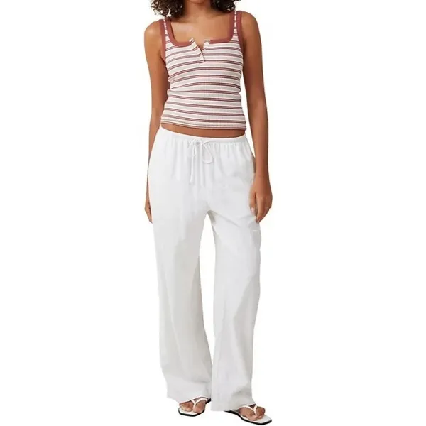 Cotton On The 91 Womens Tank Size XS Dark Sepia Stripe Rory Henley Retro Sport - Image 4
