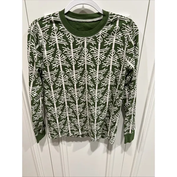 Pact 2 Piece Pajama Set Organic Cotton Green Birch Trees Cabincore Holiday - Image 2