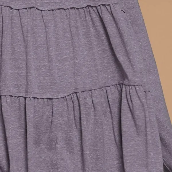 Oddi Charcoal Grey Babydoll Tiered‎ Long Sleeve Top - Image 3