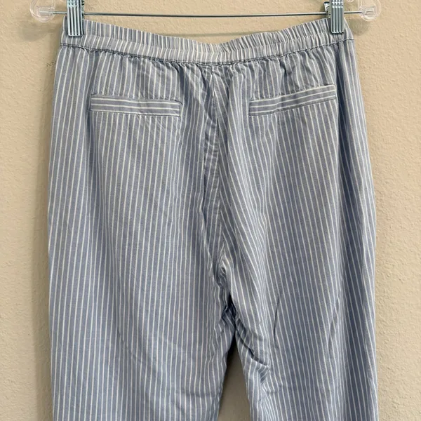 Marine Layer Allison Pant Blue/White Striped Size Small‎ Tencel Elastic - Image 8