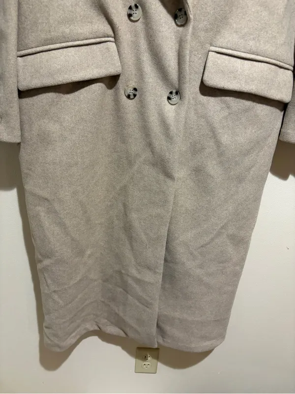 Baltic Born Anderson Double Breasted Long Coat Natural Size M/L - Image 12