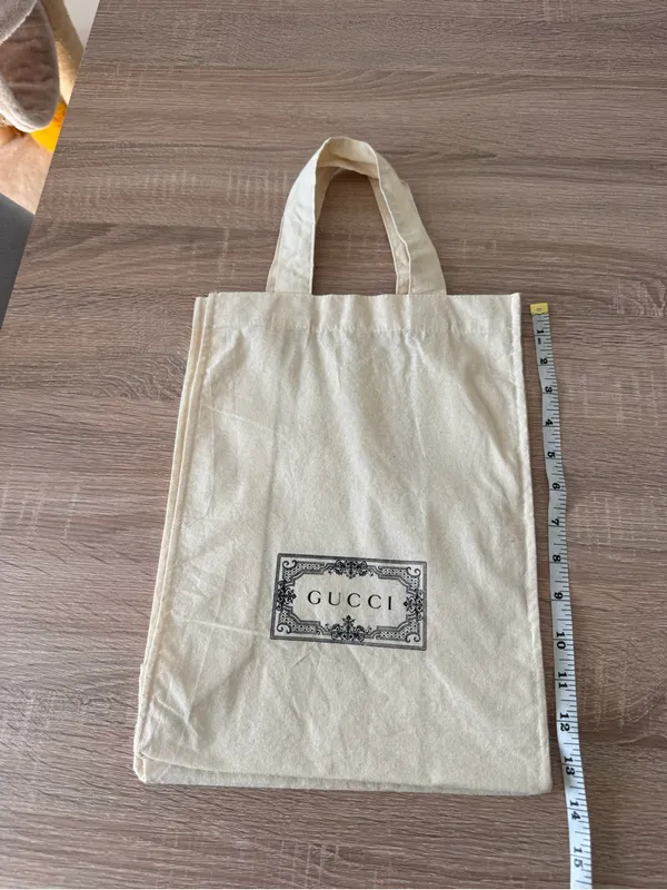 Authentic Gucci Logo Canvas Dust Tote Bag small 13.5 x 10.5 inches - Image 3