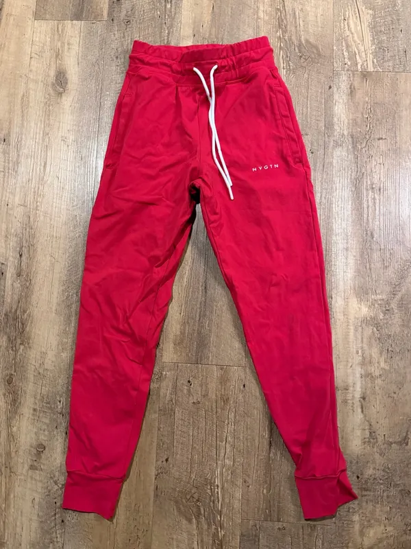 NVGTN Joggers  Ruby Red Women’s Drawstring Tapered High Rise Small - Image 3