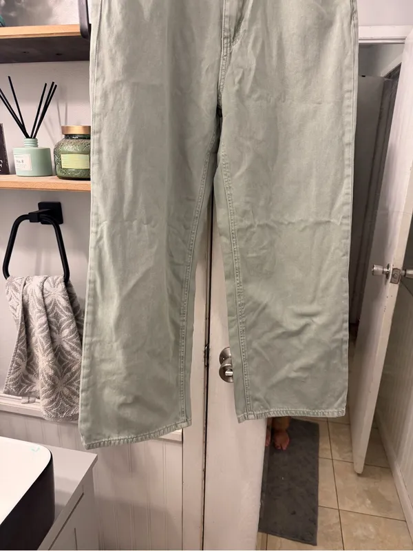 Altar'd State Wide Leg Pants in Sage Green - Image 3