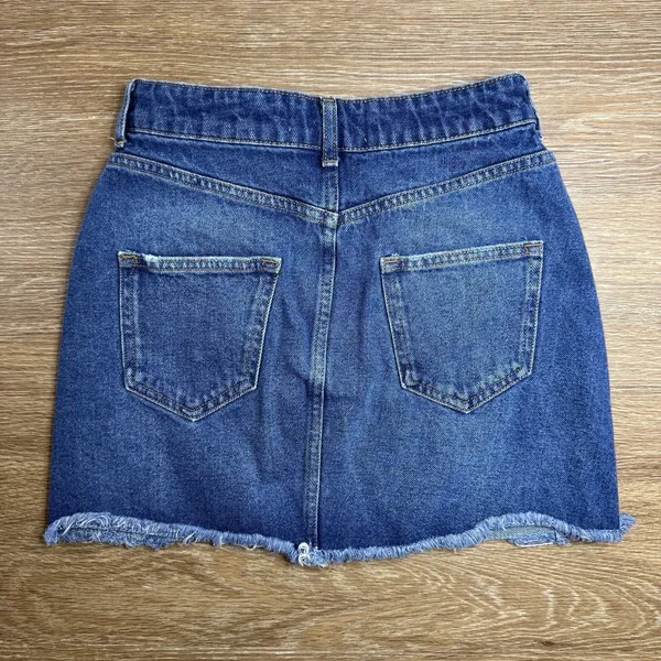 Zara Womens Jean Mini Skirt Size XS Western Buttons Festival Distressed Boho - Image 9