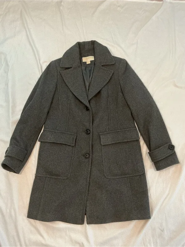 MICHAEL Michael Kors Dark Gray Single-Breasted Trench Coat - Image 2