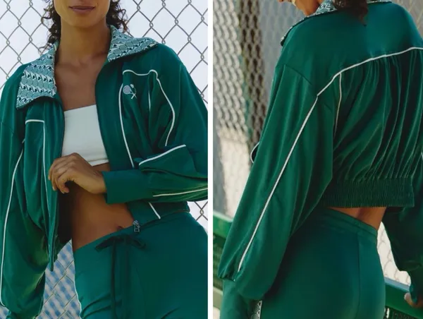Anthropologie Daily Practice Sport Club Track Crop Jacket, Size XL - Image 2