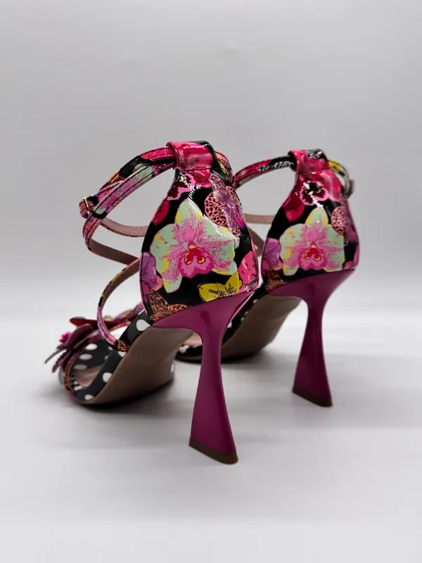 Betsey Johnson Camile Sandals 3D Butterfly Floral Ankle Strap Polka Dot Heel 5.5 - Image 9
