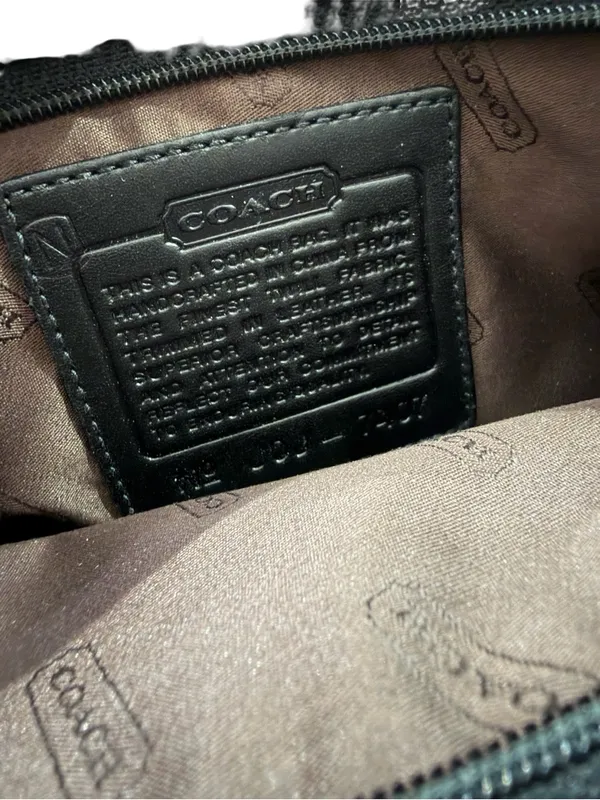 Coach Mercer Demi Black Canvas Leather Trim Demi Shoulder Bag Gunmetal Women's - Image 12