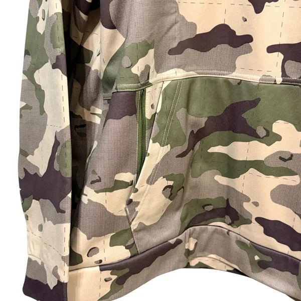 Nike Therma-FIT Camo Pullover Hoodie Green Tan Brown Fleece Lined CU6260-326 - Image 5