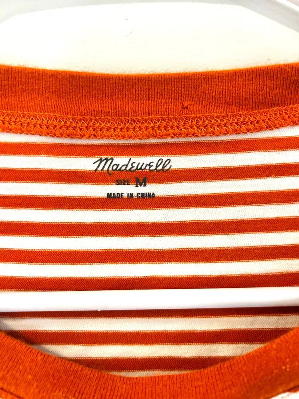 Madewell Orange Striped Top - Image 3