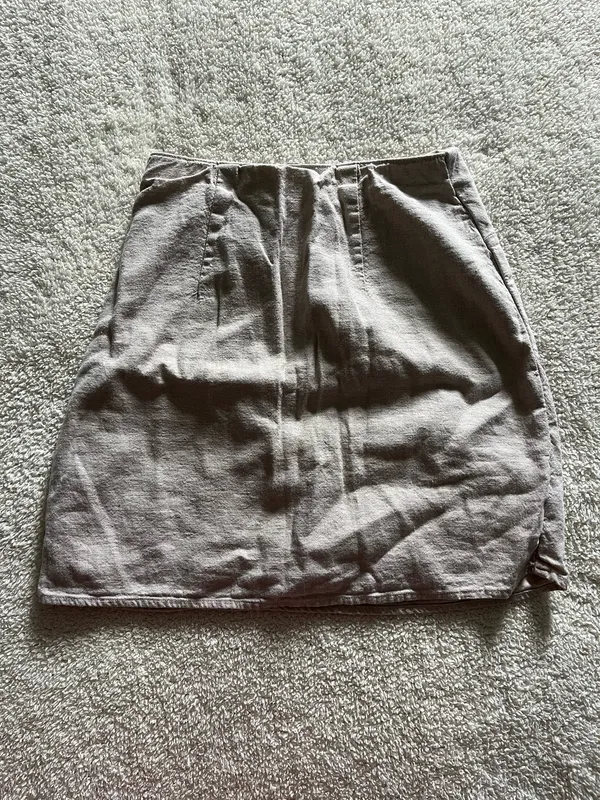 Abercrombie & Fitch Skirt Womens Tan Linen Blend Mini Skirt Wrap - Image 5