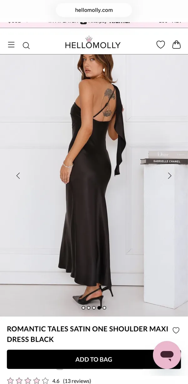 Black Satin Dress Maxi - Image 3