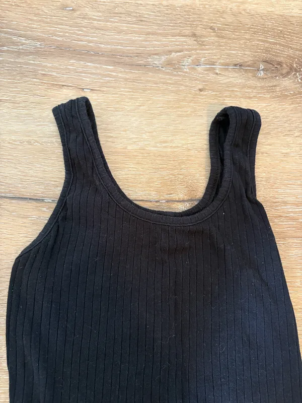 SheIn Black Ribbed Casual Romper - Image 3
