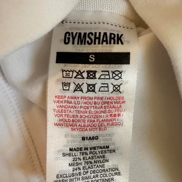 Gymshark Zip Front Sports Bra White Size S Medium Support Athletic Top - Image 5