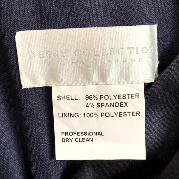 NWT Dessy Collection‎ Charmeuse Cap Sleeve Gown Dress in Midnight Blue - Image 8