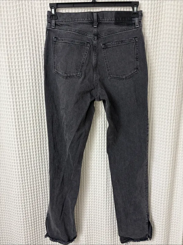 Abercrombie The 90’s Straight Ultra High Rise Split Hem Black Jeans, Size 29/8 - Image 7