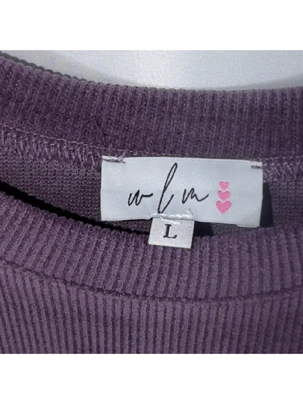 Boutique Purple Ribbed Oversized Top Large NWOT - Image 4