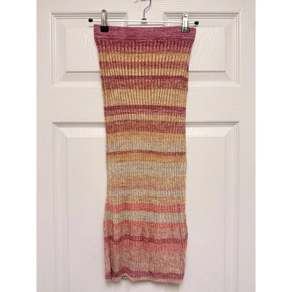 Zimmermann Space Dye Knit Tank Top and Maxi Skirt Set Pink Orange XS 0 - Image 5