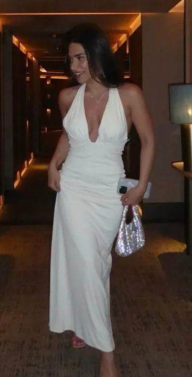 Zara dress maxi ecru ivory open back Evening holiday party wedding Gown - Image 3